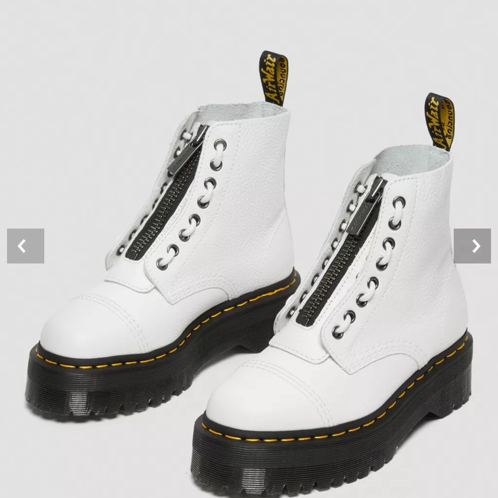 NWT Dr. Martens White Sinclair Platform Boots